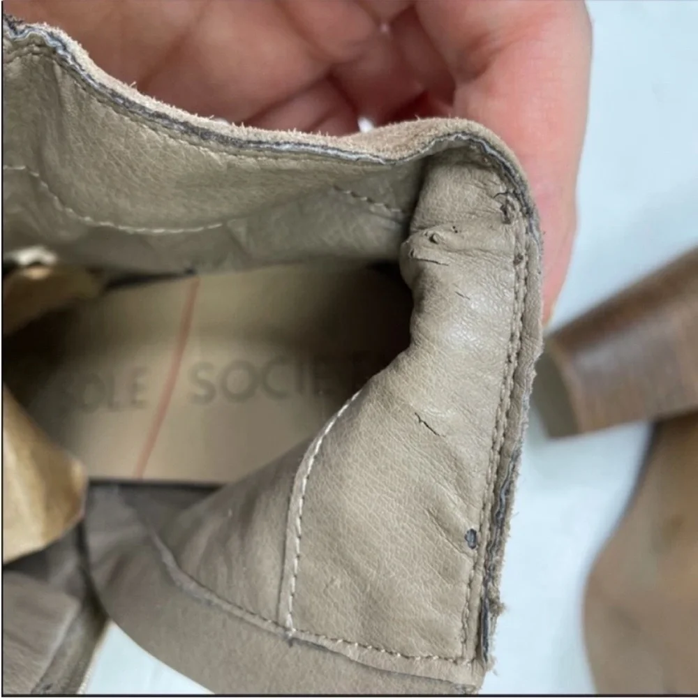 SOLE SOCIETY Rumi Taupe Suede Leather Booties size 8 - Picture 5 of 13